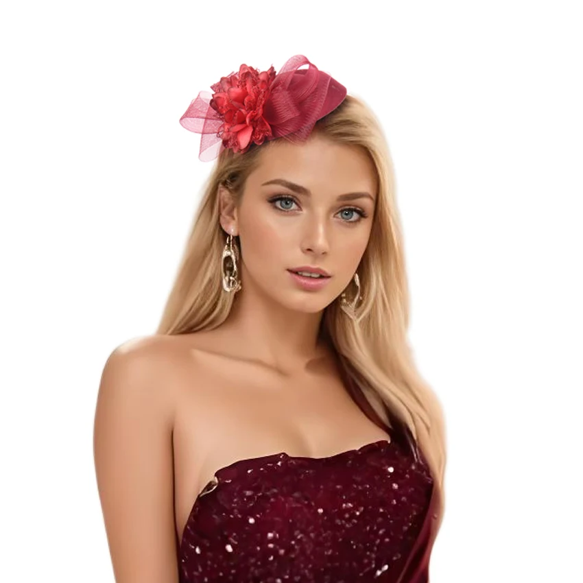 Wine Red headpieces Wedding Races Sinamay Flower Bow Fascinator Church Derby Hat For Women Party Hair Clip Accessories
Wine Red headpieces Wedding Races Sinamay Flower Bow Fascinator Church Derby Hat For Women Party Hair Clip Accessories