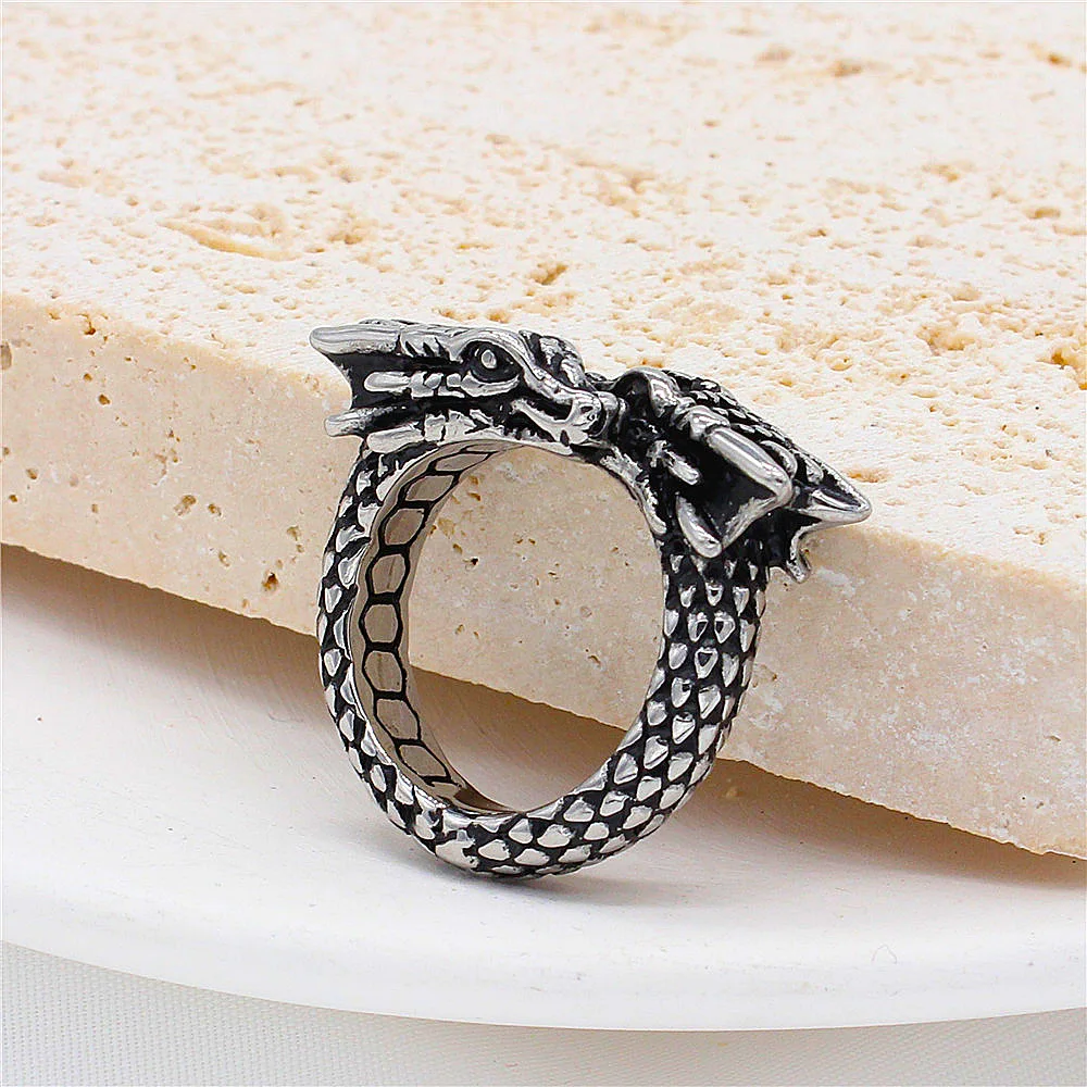 Vintage Stainless Steel Double Headed Dragon Ring For Men Punk Hip Hop Fashion Animal Dragon Biker Rings Jewelry Gift Wholesale
Vintage Stainless Steel Double Headed Dragon Ring For Men Punk Hip Hop Fashion Animal Dragon Biker Rings Jewelry Gift Wholesale