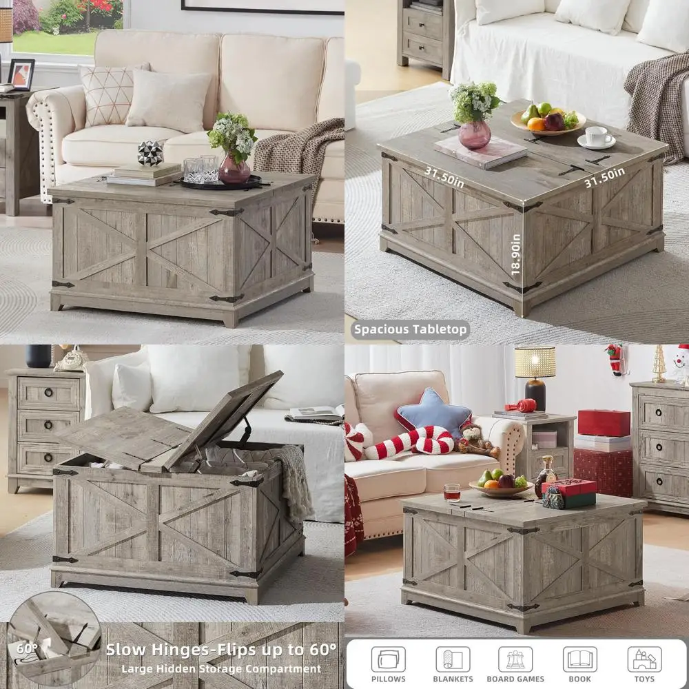 Большой современный квадратный журнальный столик в фермерском доме со скрытым хранилищем, деревенский центральный стол из светлого дуба для гостиной
Большой современный квадратный журнальный столик в фермерском доме со скрытым хранилищем, деревенский центральный стол из светлого дуба для гостиной