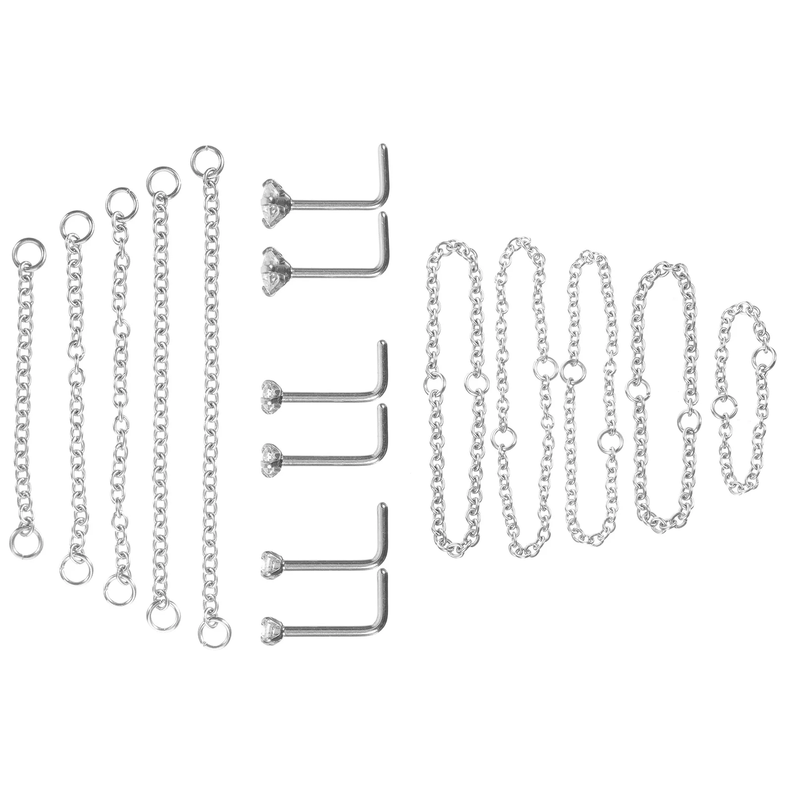 1Set Nose Jewelry Set Metal Nose Piercing Studs with Chain Trendy Feminine for Parties Daily Wear Women's Body
1Set Nose Jewelry Set Metal Nose Piercing Studs with Chain Trendy Feminine for Parties Daily Wear Women's Body