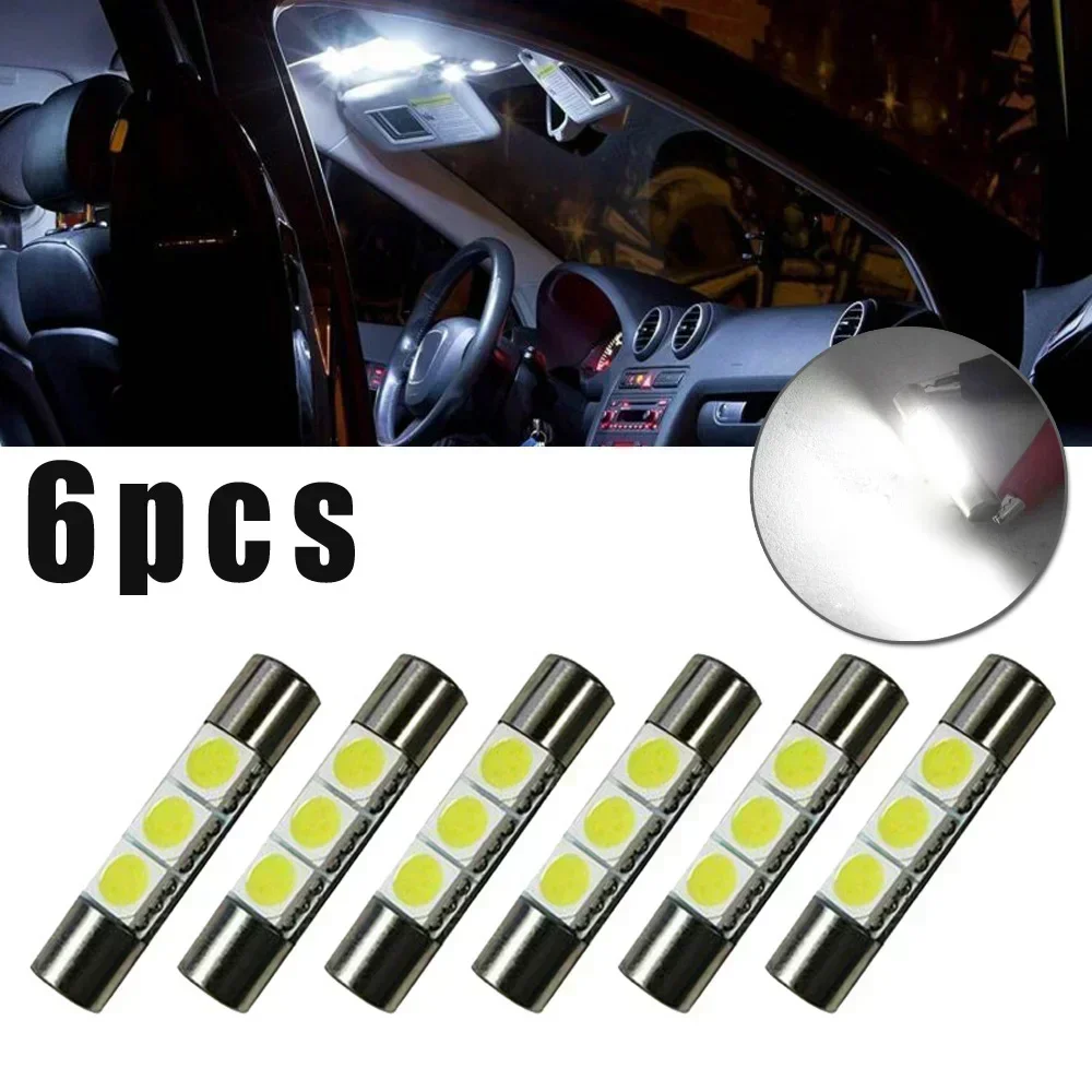 6 шт., супер яркий ксеноновый белый 5050 3-SMD 6641 6614F, светодиодная лампа, солнцезащитный козырек, зеркальный предохранитель, автозамена ламп, аксессуары 
6 шт., супер яркий ксеноновый белый 5050 3-SMD 6641 6614F, светодиодная лампа, солнцезащитный козырек, зеркальный предохранитель, автозамена ламп, аксессуары