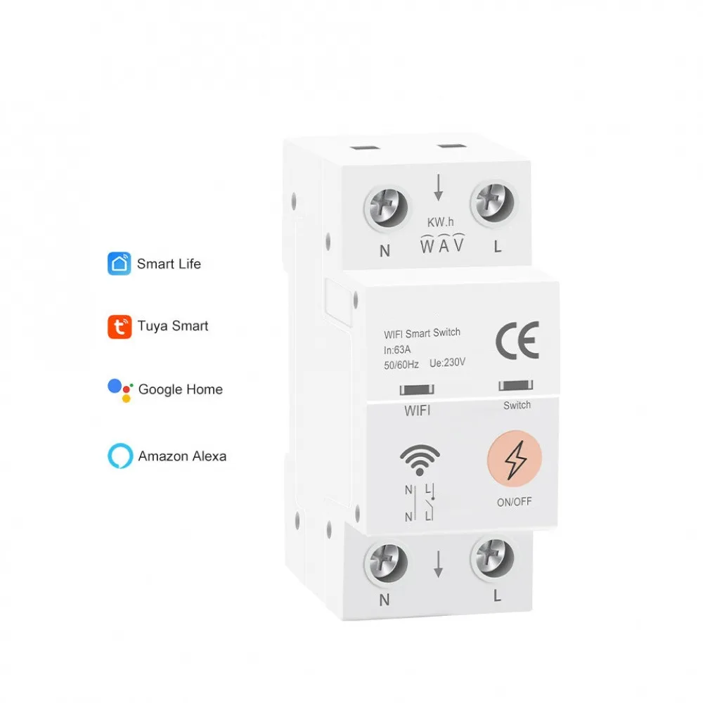 2P 63A Tuya WiFi Smart Circuit Breaker DIN Rail Overload Protection APP Remote Voice Control Timer Switch Works with Smart Life
2P 63A Tuya WiFi Smart Circuit Breaker DIN Rail Overload Protection APP Remote Voice Control Timer Switch Works with Smart Life