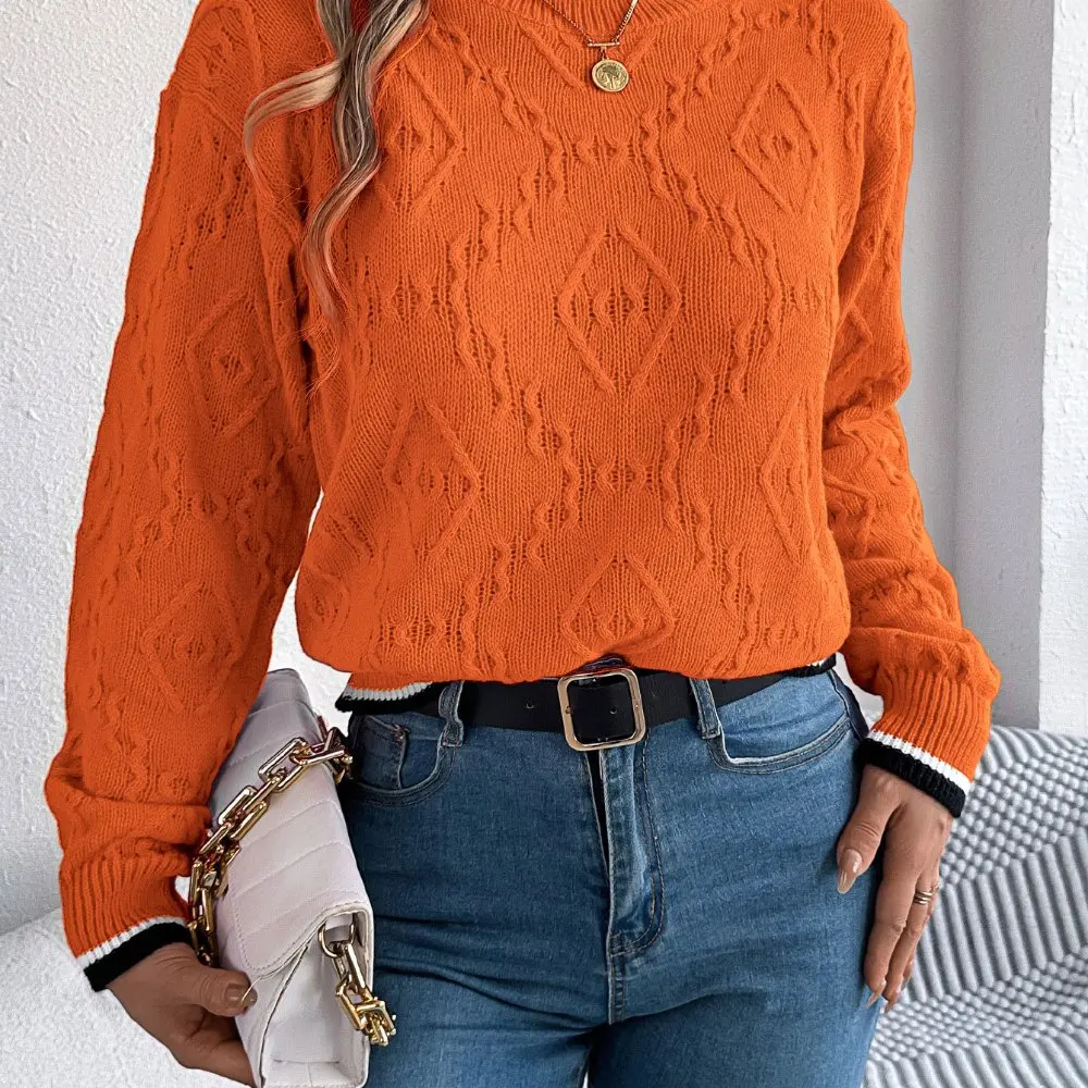 Women's Long Sleeve Twist Pullover Sweater Autumn Winter Europe And US Leisure Color Matched Knitwear
Women's Long Sleeve Twist Pullover Sweater Autumn Winter Europe And US Leisure Color Matched Knitwear