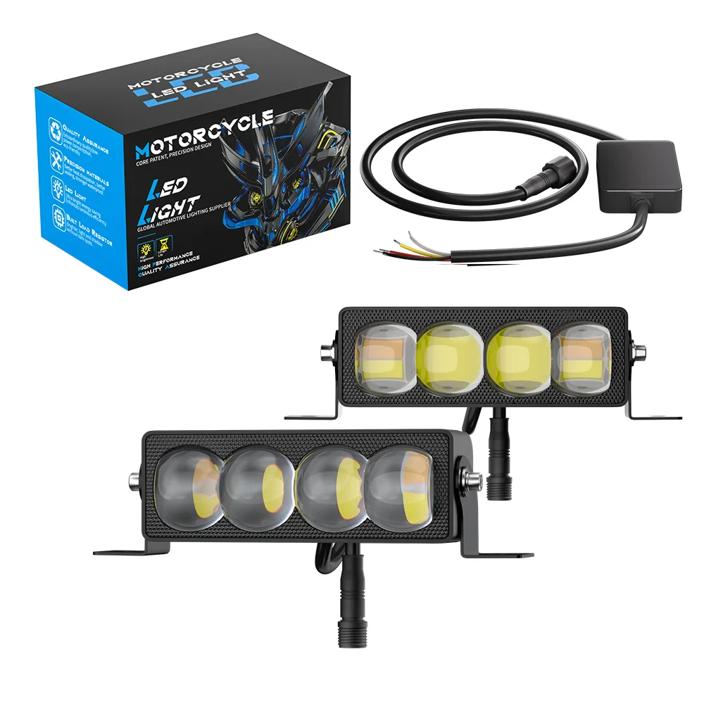 New 4 LED Motorcycle Spot Light 42W Ultra Bright Dual Color HD Hi Low Beam Road Aid Retrofit LED headlight Car Accessories
New 4 LED Motorcycle Spot Light 42W Ultra Bright Dual Color HD Hi Low Beam Road Aid Retrofit LED headlight Car Accessories