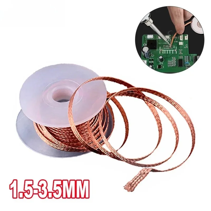 1.5-3.0mm Desoldering Mesh Braid Tape Copper Welding Point Solder Remover Wire Soldering Wick Tin Lead Cord Flux For Soldering
1.5-3.0mm Desoldering Mesh Braid Tape Copper Welding Point Solder Remover Wire Soldering Wick Tin Lead Cord Flux For Soldering