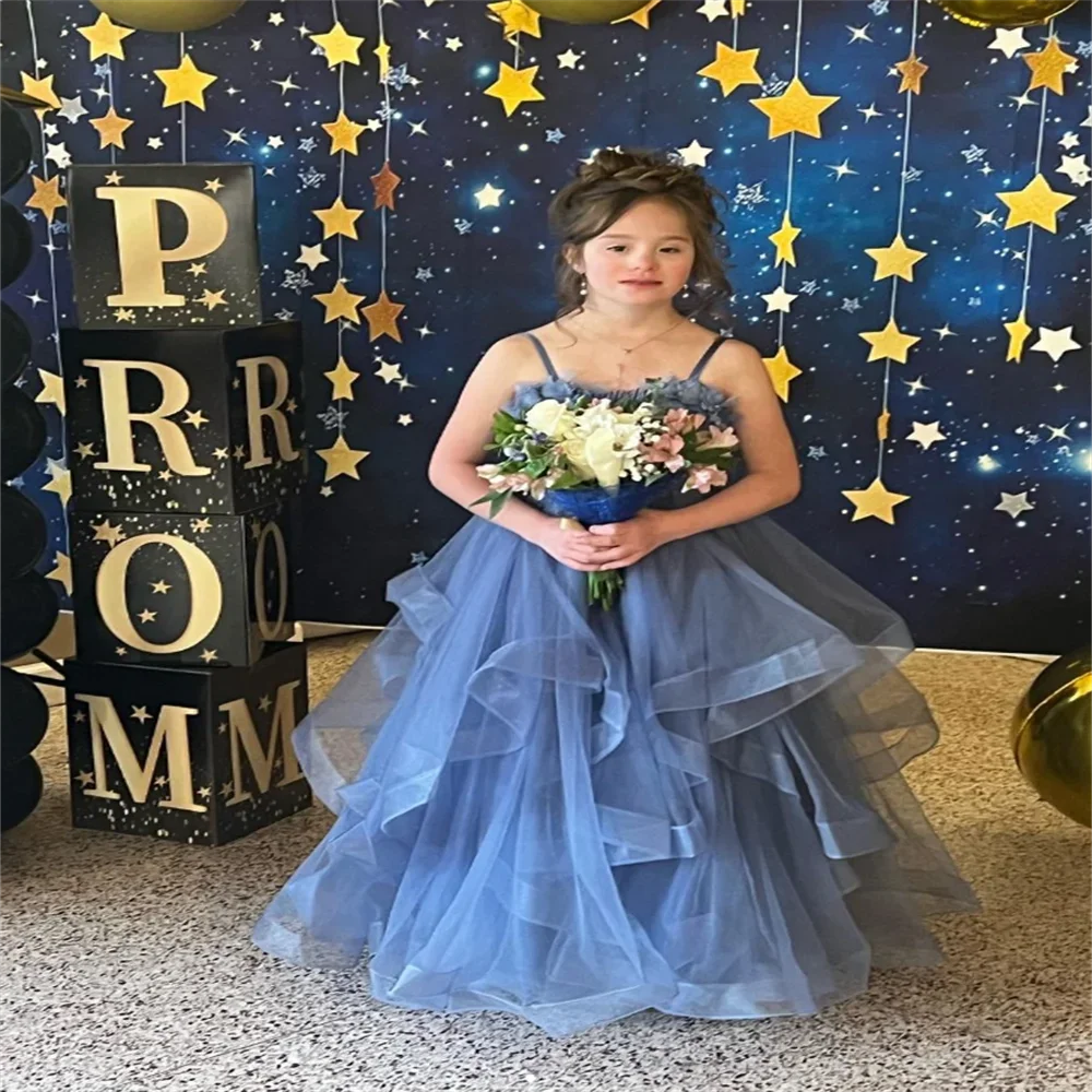 Customized Blue Fluffy Princess Sleeveless Tulle Flower Girl Dress Customized Banquet Costumes for Dance Parties and Parties
Customized Blue Fluffy Princess Sleeveless Tulle Flower Girl Dress Customized Banquet Costumes for Dance Parties and Parties