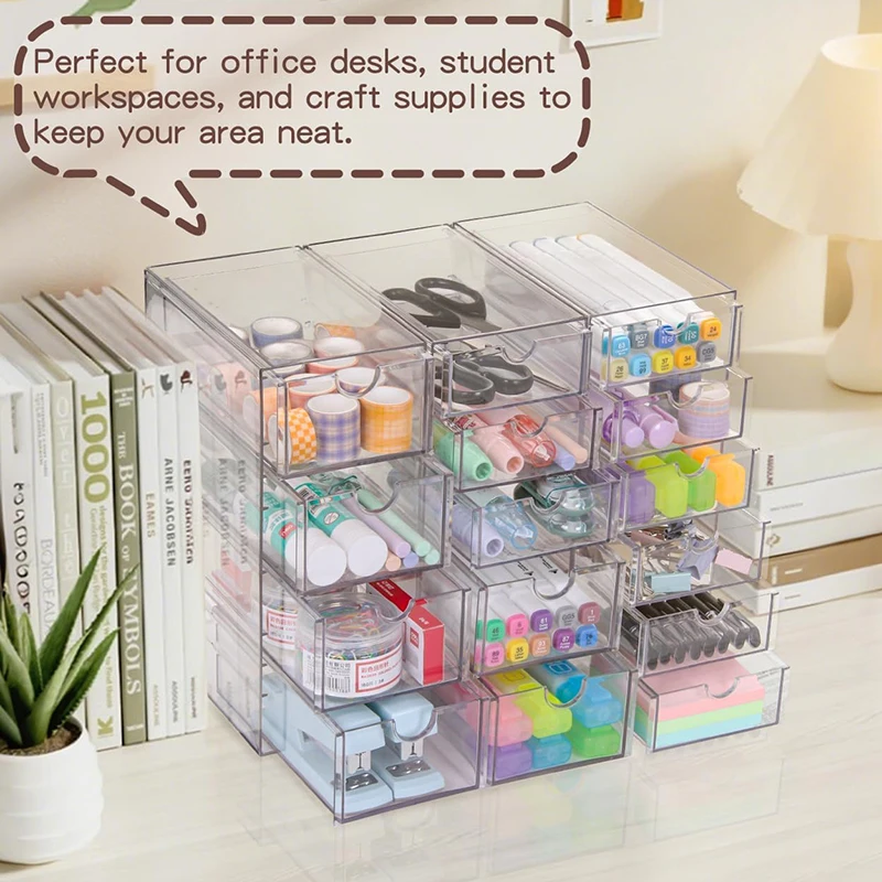 Transparent compartmentalized stationery storage box with pen holder and drawer for students and office desktop organization
Transparent compartmentalized stationery storage box with pen holder and drawer for students and office desktop organization