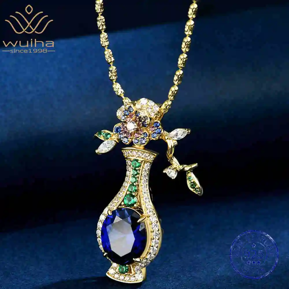 WUIHA 925 Sterling Silver 9 * 11 MM Lab Sapphire High Carbon Diamond Gemstone Wedding Engagement Pendant Necklace Fine Jewelry
WUIHA 925 Sterling Silver 9 * 11 MM Lab Sapphire High Carbon Diamond Gemstone Wedding Engagement Pendant Necklace Fine Jewelry