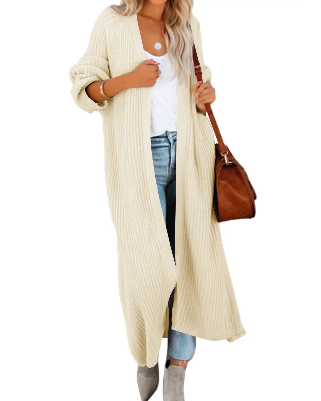 Women's Long Sweater Cardigan Oversized Solid Color Long Sleeve Split Open Front Autumn/Winter Loose Knitted Cardigan Coat
Women's Long Sweater Cardigan Oversized Solid Color Long Sleeve Split Open Front Autumn/Winter Loose Knitted Cardigan Coat