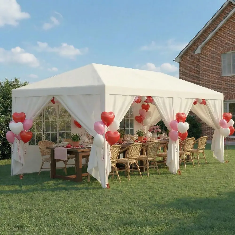 10x20 FT Party Tent Outdoor Canopy Tents for Parties with 6 Removable Sidewalls, Carpas para Fiestas Waterproof for Gazebo Larg
10x20 FT Party Tent Outdoor Canopy Tents for Parties with 6 Removable Sidewalls, Carpas para Fiestas Waterproof for Gazebo Larg