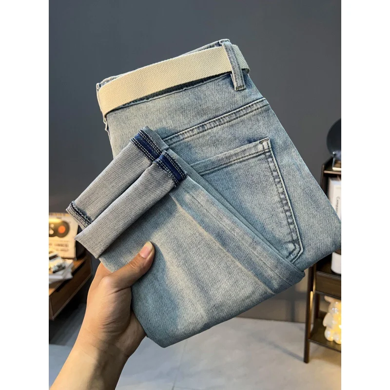 Spring and Summer 2024 New Narrow Slim Straight Light Blue Skinny Jeans Men's Casual Trendy High-End Trousers
Spring and Summer 2024 New Narrow Slim Straight Light Blue Skinny Jeans Men's Casual Trendy High-End Trousers