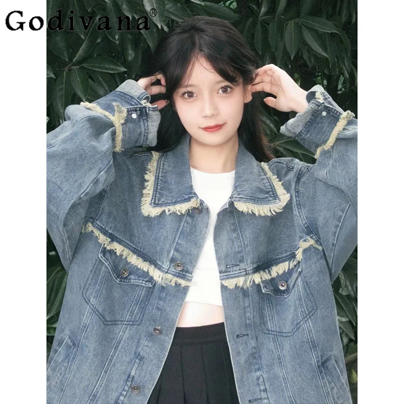Large Size 2XL-6XL Women's American Retro Blue Loose Denim Jacket New Spring Autumn Versatile Leisure Long Sleeve Street Top
Large Size 2XL-6XL Women's American Retro Blue Loose Denim Jacket New Spring Autumn Versatile Leisure Long Sleeve Street Top