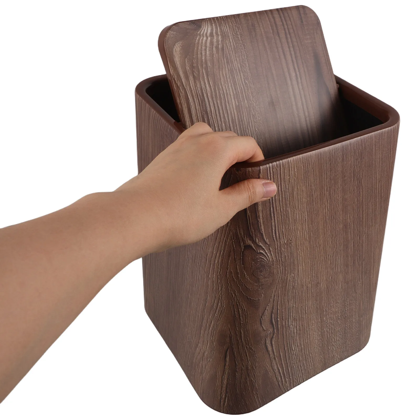 Garbage Can Imitation Wood Grain Swing Lid Bin for Living Room Bedroom Bathroom Aesthetic Waste Basket Retro
Garbage Can Imitation Wood Grain Swing Lid Bin for Living Room Bedroom Bathroom Aesthetic Waste Basket Retro