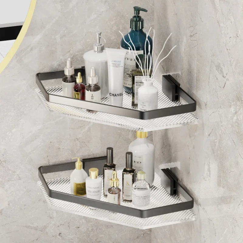 Non punched acrylic bathroom storage rack, wall mounted, light luxury bathroom tripod, household items
Non punched acrylic bathroom storage rack, wall mounted, light luxury bathroom tripod, household items