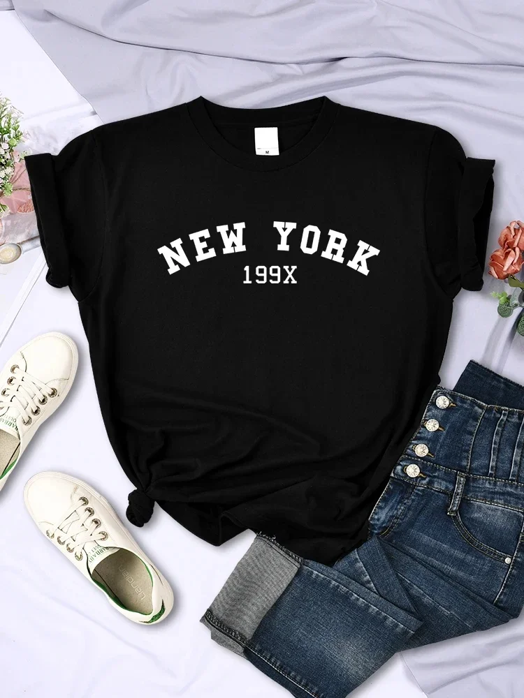 Футболка с надписью New York 199X, женская модная брендовая Повседневная Удобная футболка с коротким рукавом, спортивные летние футболки
Футболка с надписью New York 199X, женская модная брендовая Повседневная Удобная футболка с коротким рукавом, спортивные летние футболки