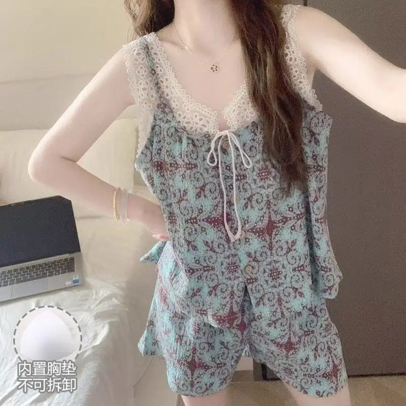 Ins Summer 2026 New Cloud Cotton Pajamas Women's Suspenders Lace Sweet Girl Can Be Worn Outside Loungewear Set
Ins Summer 2026 New Cloud Cotton Pajamas Women's Suspenders Lace Sweet Girl Can Be Worn Outside Loungewear Set