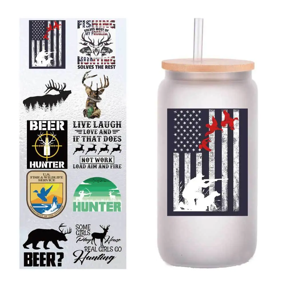 10 sheets of four-inch cartoon hunting graffiti series UV transfer stickers crystal label glass glass sticker customization
10 sheets of four-inch cartoon hunting graffiti series UV transfer stickers crystal label glass glass sticker customization