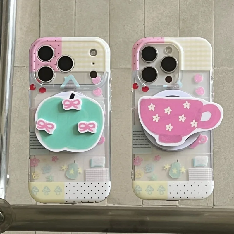 Korean Clear Cute Flower Cartoon Pattern Magnetic Phone Case For iPhone 17 Pro 16 15 Pro Max Cover with Stand Holder For Magsafe
Korean Clear Cute Flower Cartoon Pattern Magnetic Phone Case For iPhone 17 Pro 16 15 Pro Max Cover with Stand Holder For Magsafe