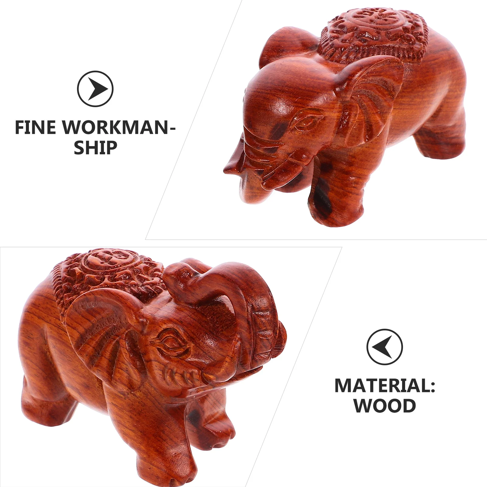 2pcs Wooden Carved Elephant Wood Animal Figurines Smooth Rounded Exquisite Workmanship Household Decor Creative Unique Ornament
2pcs Wooden Carved Elephant Wood Animal Figurines Smooth Rounded Exquisite Workmanship Household Decor Creative Unique Ornament