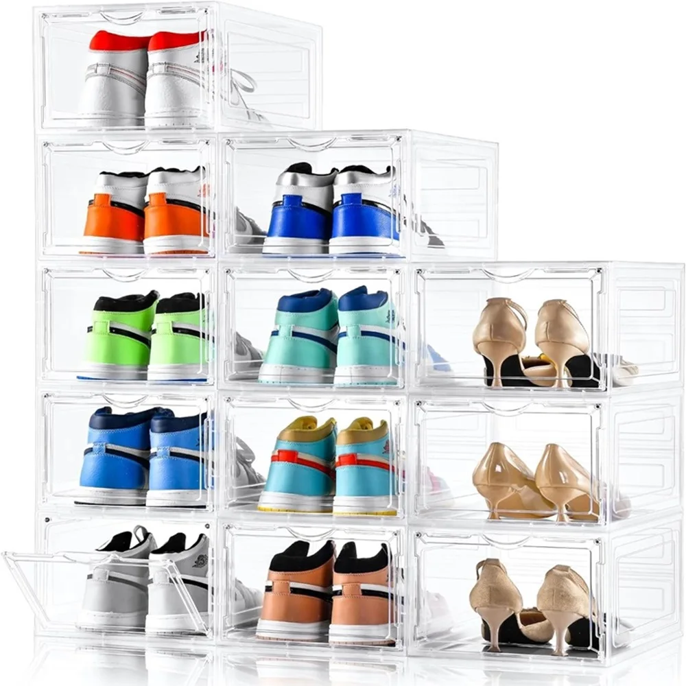 12Pack Clear Stackable Wall-Mounted Shoe Organizer Large Plastic Shoe Cabinet Dust-Proof Magnetic Door Boot & Hat Storage for Me
12Pack Clear Stackable Wall-Mounted Shoe Organizer Large Plastic Shoe Cabinet Dust-Proof Magnetic Door Boot & Hat Storage for Me