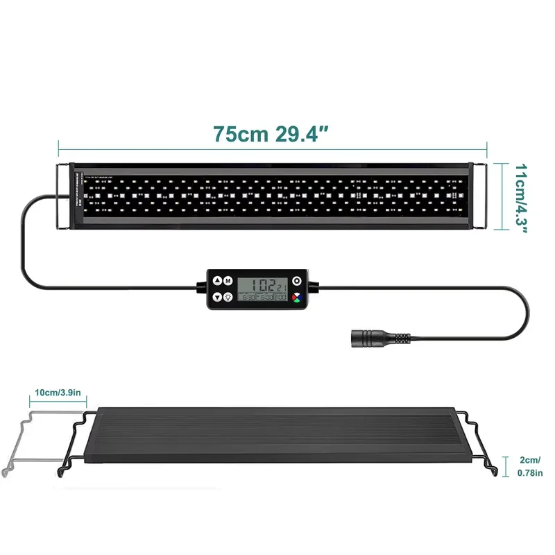 New 75cm Full Spectrum LED Aquarium Light for Fish Tank Coral and Aquatic Plants WRGB Luminous with Controller
New 75cm Full Spectrum LED Aquarium Light for Fish Tank Coral and Aquatic Plants WRGB Luminous with Controller