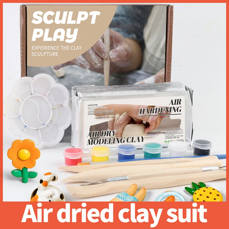 Bake-free Air-dried Pottery Clay with Painting Set Students Handmade Creative DIY Three-dimensional Sculpture Clay Supplies
Bake-free Air-dried Pottery Clay with Painting Set Students Handmade Creative DIY Three-dimensional Sculpture Clay Supplies