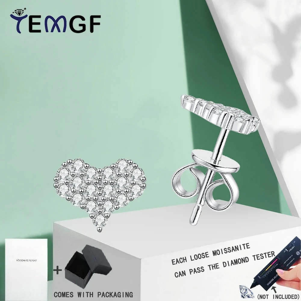 TEMGF 0.51CT/Pair Moissanite Ear Studs GRA Certification S925 Sterling Silver Love Earrings for Women Fine Sparkling Jewelry
TEMGF 0.51CT/Pair Moissanite Ear Studs GRA Certification S925 Sterling Silver Love Earrings for Women Fine Sparkling Jewelry