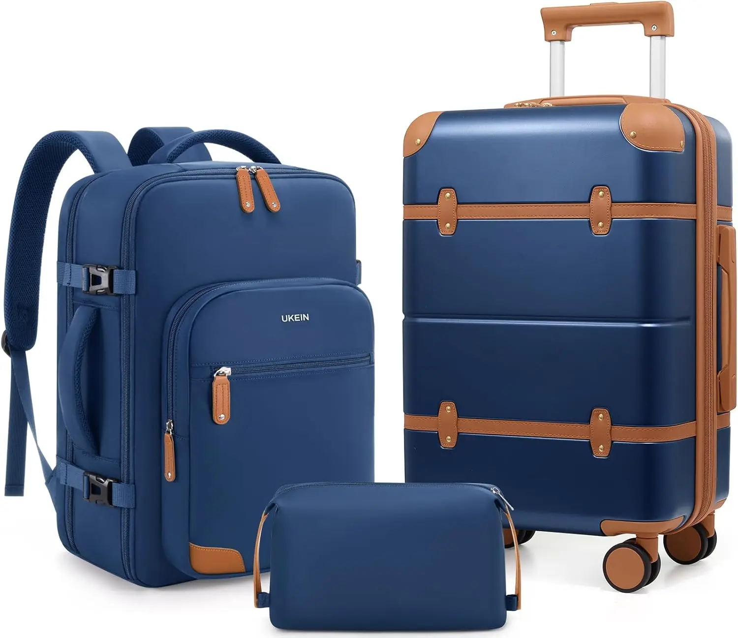 3-Piece Expandable Hardshell Luggage Set with Spinner Wheels, TSA Lock, and Travel Backpack for Women
3-Piece Expandable Hardshell Luggage Set with Spinner Wheels, TSA Lock, and Travel Backpack for Women