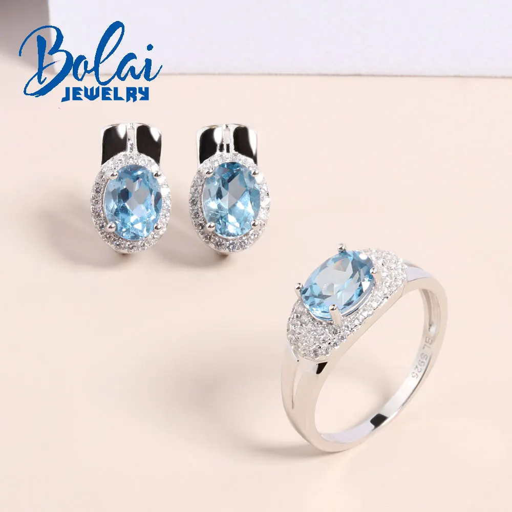 Женские серьги с синим топазом Bolaijewelry, ювелирный набор из 925 пробы серебра
Женские серьги с синим топазом Bolaijewelry, ювелирный набор из 925 пробы серебра
