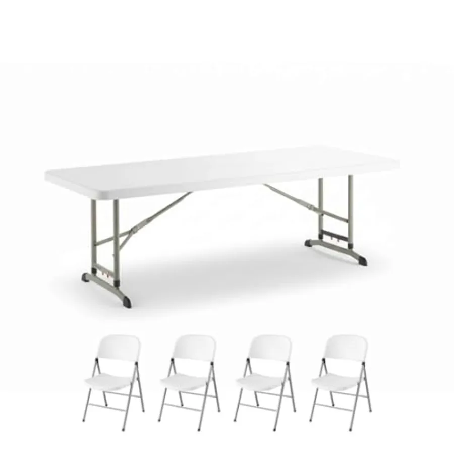 Indoor/Outdoor Granite White Adjustable-Height Folding Table Set 30 x 72, 22-32,Heavy-Duty Blow-Molded Plastic Top, Powder-Coat
Indoor/Outdoor Granite White Adjustable-Height Folding Table Set 30 x 72, 22-32,Heavy-Duty Blow-Molded Plastic Top, Powder-Coat