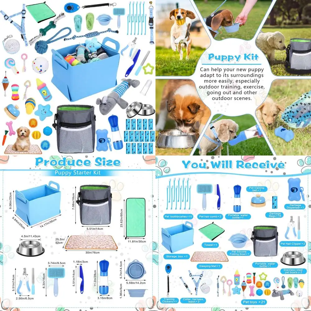 Puppy Essentials Kit for Small Dogs: Leash, Toys, Bowls, Brushes, Water Bottles, Blankets, and More
Puppy Essentials Kit for Small Dogs: Leash, Toys, Bowls, Brushes, Water Bottles, Blankets, and More