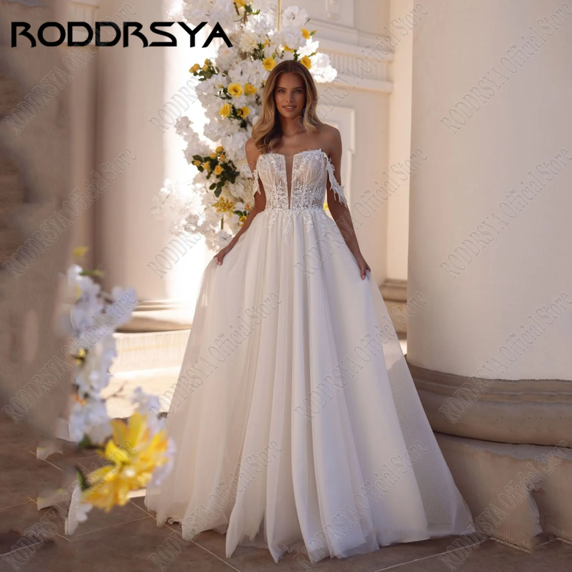 RODDRSYA Lace Wedding Dress Off Shoulder Strapless A Line Beach Bride Gowns Customized Vestidos De Novia Applique Sweep Train
RODDRSYA Lace Wedding Dress Off Shoulder Strapless A Line Beach Bride Gowns Customized Vestidos De Novia Applique Sweep Train