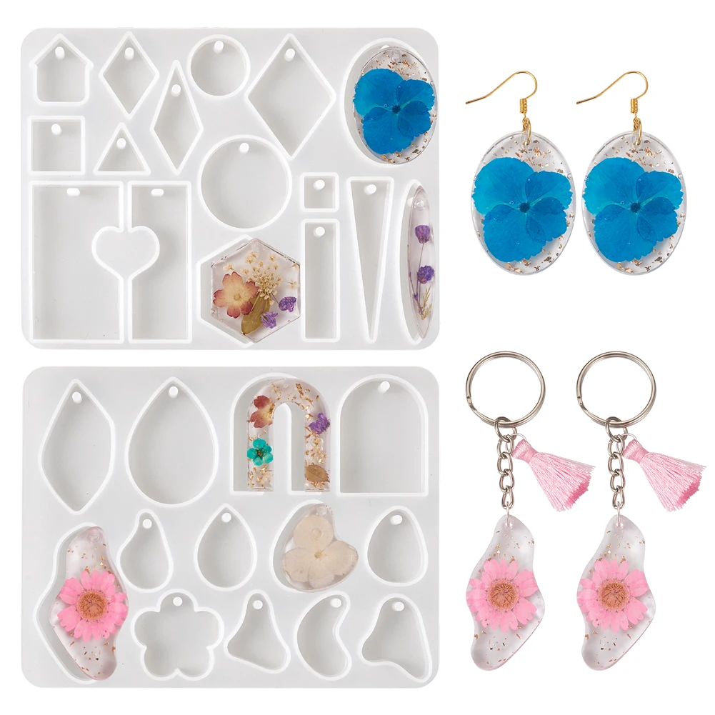 2pcs Geometrical Pendant Silicone Mold Irregular Shape Charms Resin Mold for Earrings Necklace Keychain Jewelry Craft DIY Making
2pcs Geometrical Pendant Silicone Mold Irregular Shape Charms Resin Mold for Earrings Necklace Keychain Jewelry Craft DIY Making