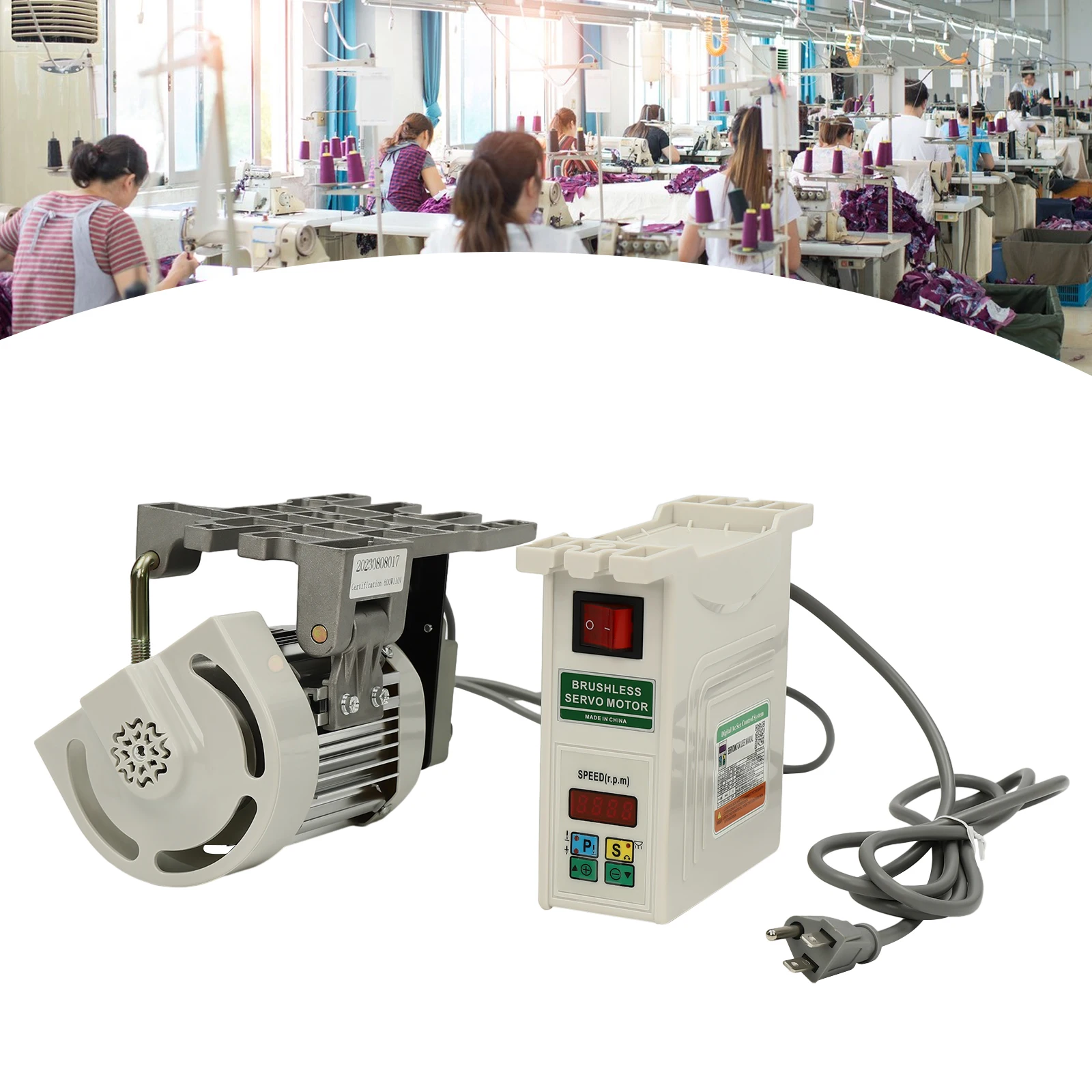 Industrial Sewing Servo Motor, 600W Brushless Quiet Eco-Friendly, 500-4500RPM Speed Control, for Heavy Duty Sewing Machines
Industrial Sewing Servo Motor, 600W Brushless Quiet Eco-Friendly, 500-4500RPM Speed Control, for Heavy Duty Sewing Machines