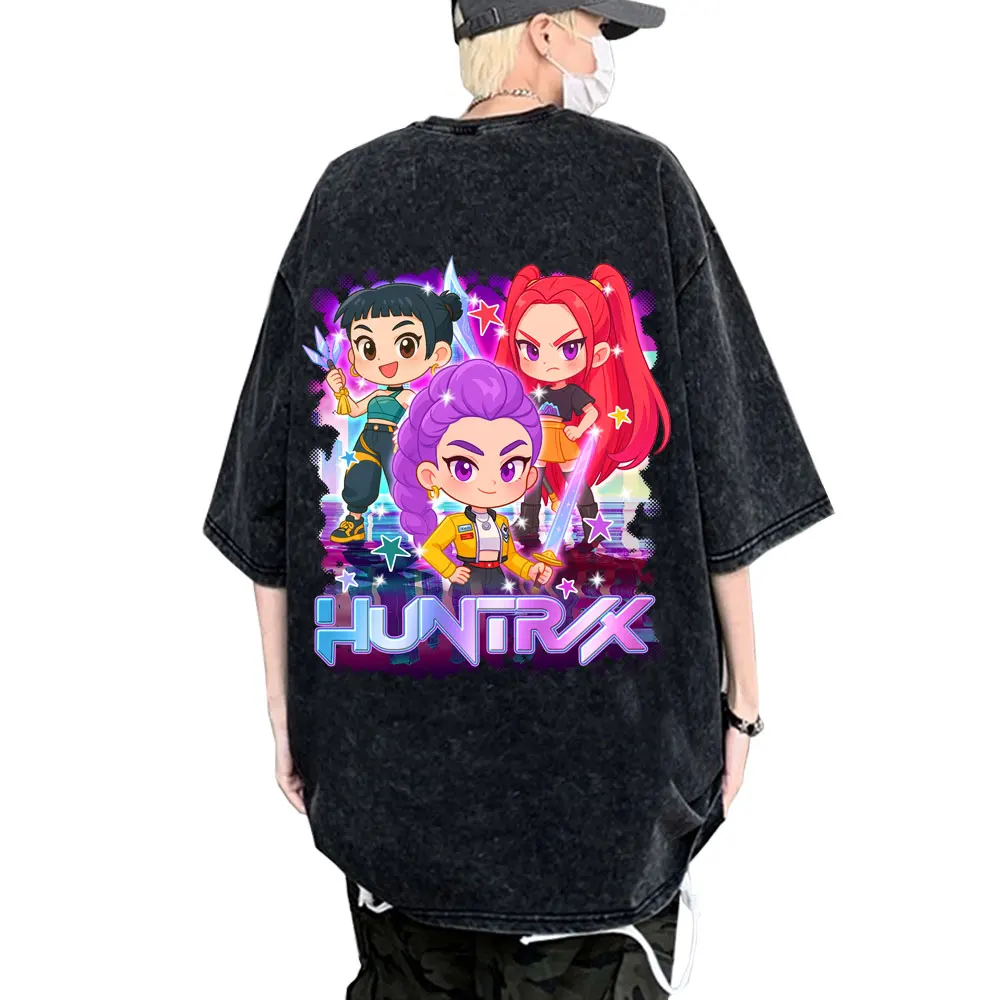 Washed Vintage Movie KPop Demon Hunters Rumi Mira Zoey Double Sided Print T-shirts Men Women Fashion Casual Oversized T Shirts
Washed Vintage Movie KPop Demon Hunters Rumi Mira Zoey Double Sided Print T-shirts Men Women Fashion Casual Oversized T Shirts