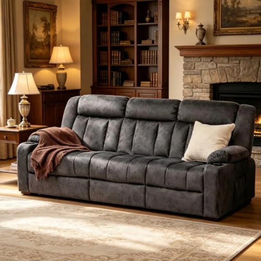 Living Room Furniture Sets Manual Reclining Sofa, 3 Seat Recliner Couch, Breathable Air Fabric Upholstery, Ergonomic Backrest w
Living Room Furniture Sets Manual Reclining Sofa, 3 Seat Recliner Couch, Breathable Air Fabric Upholstery, Ergonomic Backrest w