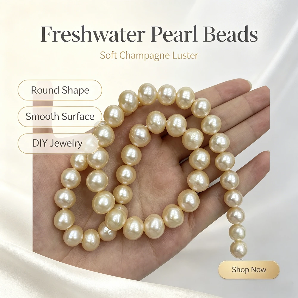 Natural Freshwater Big Deep 9-12mm Champagne Color NearRound Pearl Necklace Semi-Finished Material DIY Jewelry Accessories Gift
Natural Freshwater Big Deep 9-12mm Champagne Color NearRound Pearl Necklace Semi-Finished Material DIY Jewelry Accessories Gift