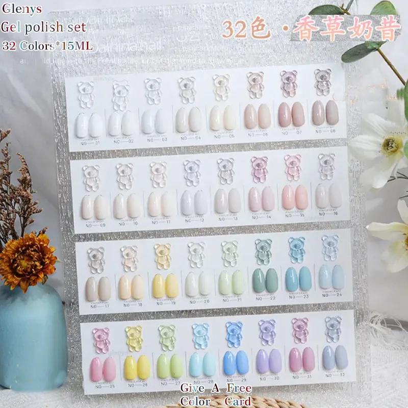 Glenys 32 color vanilla milk shake nail polish gel net red popular immersion gel nail salon essential varnish set 15ml
Glenys 32 color vanilla milk shake nail polish gel net red popular immersion gel nail salon essential varnish set 15ml