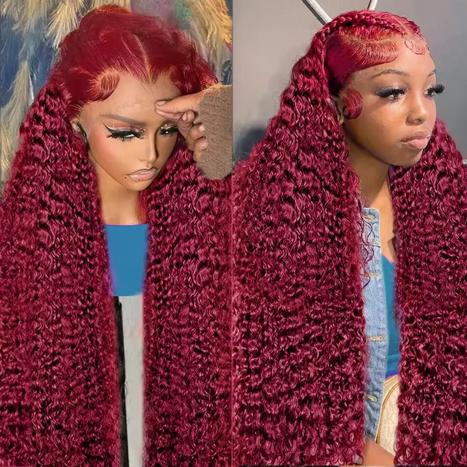 200 Density 36 Inch 99J Burgundy Deep Wave 13x6 HD Lace Frontal Human Hair Wig Curly Water Wave Lace Front Wigs For Black Women
200 Density 36 Inch 99J Burgundy Deep Wave 13x6 HD Lace Frontal Human Hair Wig Curly Water Wave Lace Front Wigs For Black Women