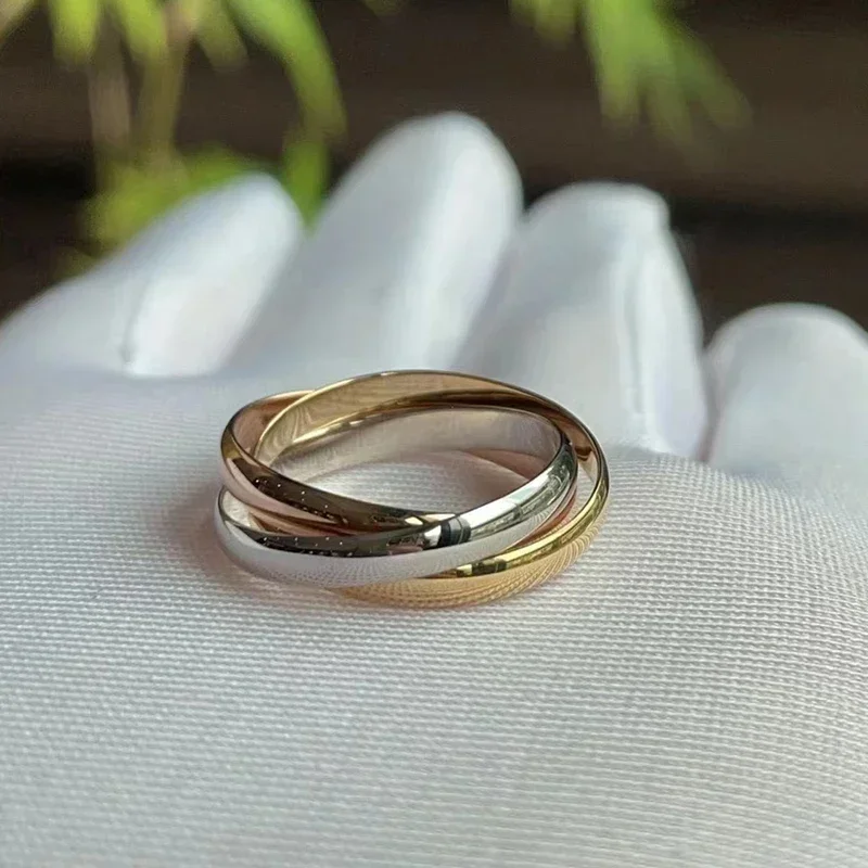 High Quality Nail Ring Multicolour 925 silver Triple Ring Three Colors Women Finger Fashion Creative may Luxury Brand Jewelry
High Quality Nail Ring Multicolour 925 silver Triple Ring Three Colors Women Finger Fashion Creative may Luxury Brand Jewelry