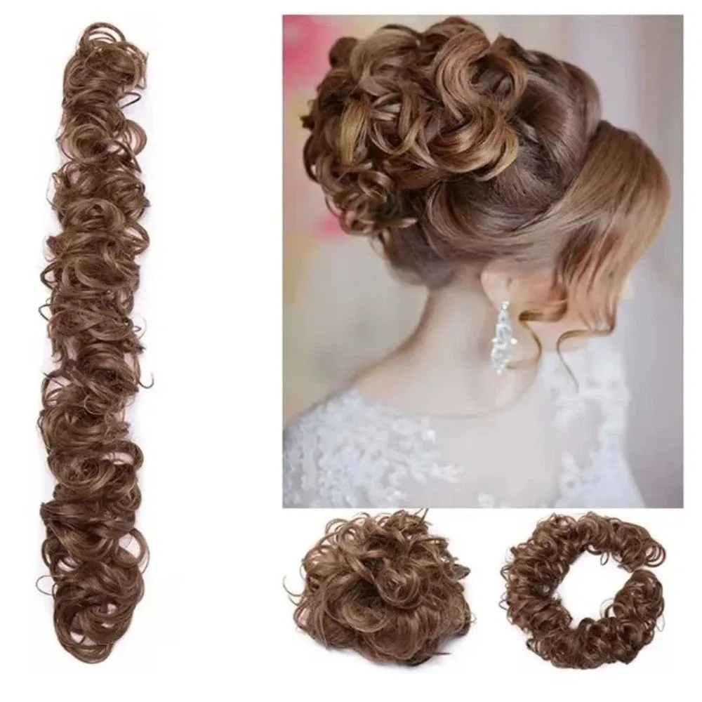 Hair Accessory Black Brown Elastic Hair Band Synthetic Messy Style Long Curly Elastic Wavy Texture Wavy Hair Buns Women's Hair
Hair Accessory Black Brown Elastic Hair Band Synthetic Messy Style Long Curly Elastic Wavy Texture Wavy Hair Buns Women's Hair