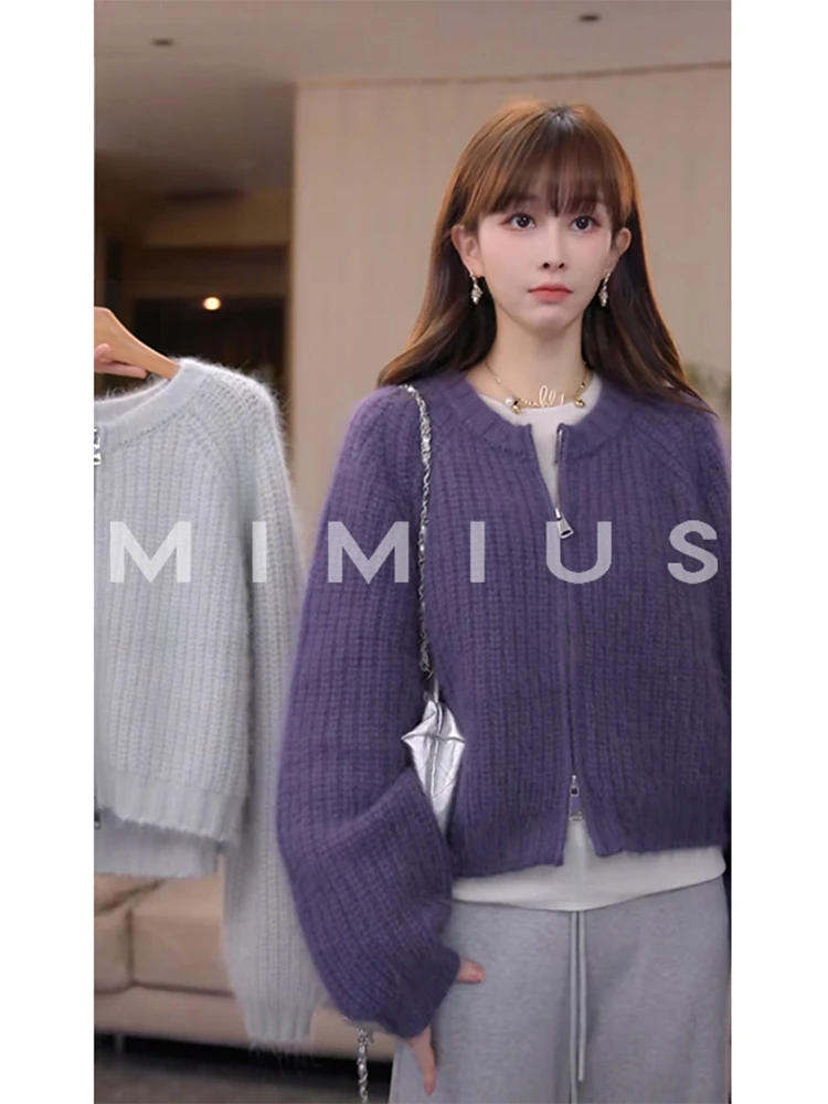 Mimius Lazy Sle Wool Camere Open Cardigan Fce Double Zipper Casual Versatile round Ne Knitted Sweater Women's Faion
Mimius Lazy Sle Wool Camere Open Cardigan Fce Double Zipper Casual Versatile round Ne Knitted Sweater Women's Faion