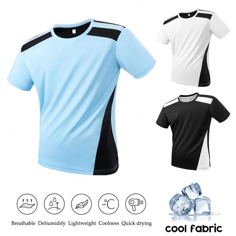 Men's Color Block Jogging T-Shirt Marathon Fitness Moisture-Wicking Icy Sports Short-Sleeves Men Running Loose Short Sleeves
Men's Color Block Jogging T-Shirt Marathon Fitness Moisture-Wicking Icy Sports Short-Sleeves Men Running Loose Short Sleeves