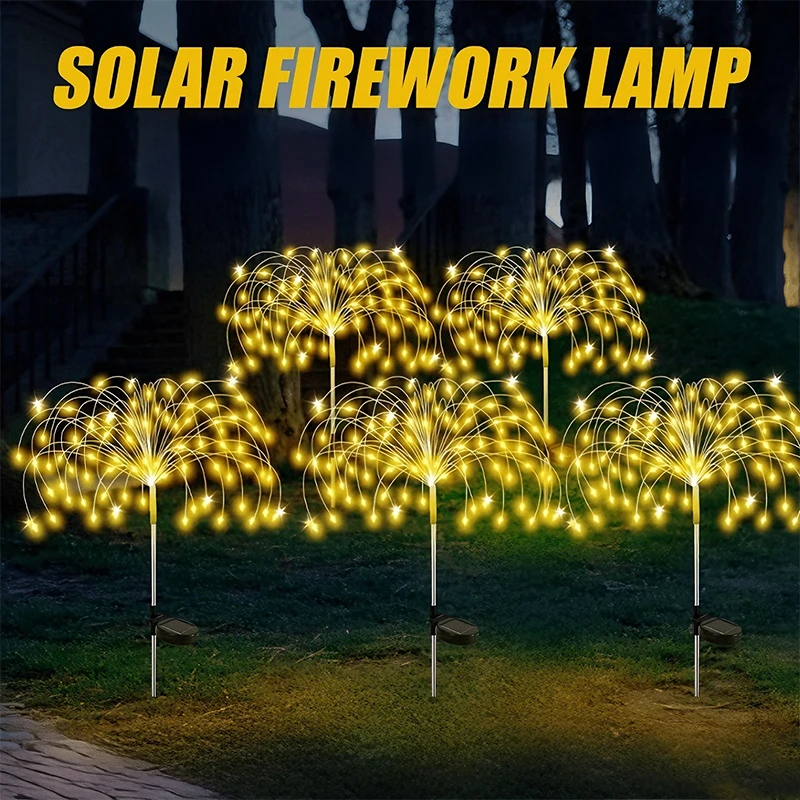 Solar-Powered Garden Lights Fireworks Decor Outdoor Waterproof Pathway Dandelion Lights for Yard Walkway Patio Street Lawn
Solar-Powered Garden Lights Fireworks Decor Outdoor Waterproof Pathway Dandelion Lights for Yard Walkway Patio Street Lawn