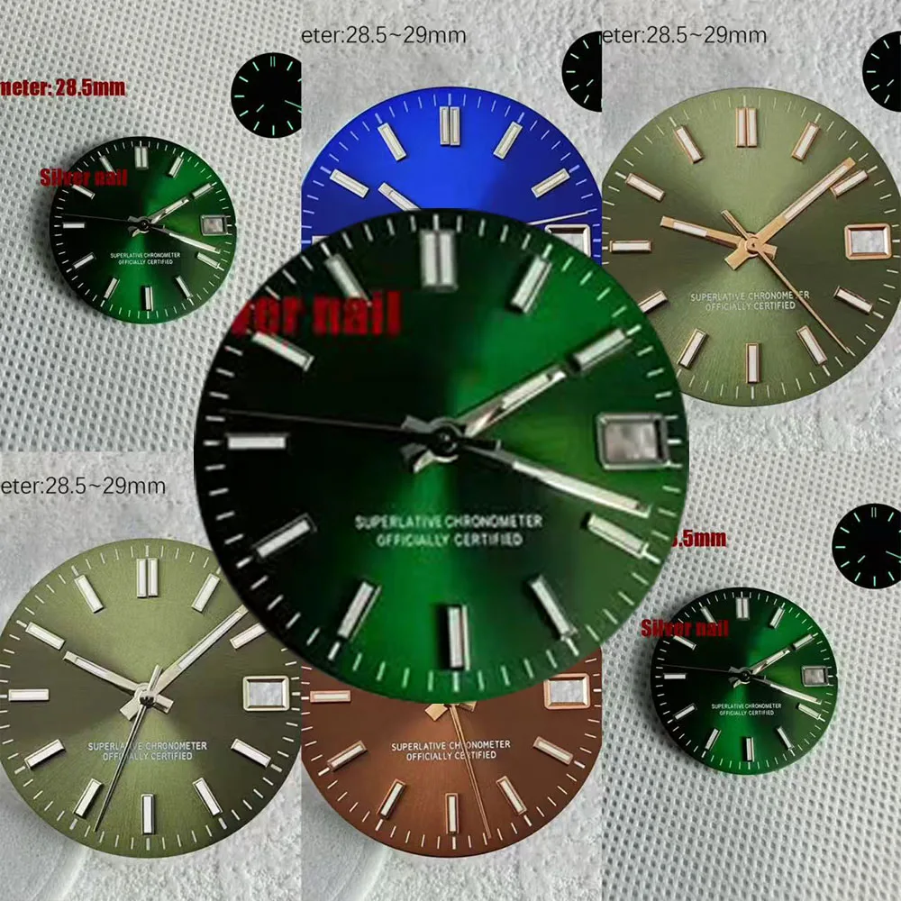 nh35 S LOGO date green 28.5mm Dial Suitable F NH35 Japanese Automatic Movement NH36 Green Luminous 29mm s dial Watch Accessories
nh35 S LOGO date green 28.5mm Dial Suitable F NH35 Japanese Automatic Movement NH36 Green Luminous 29mm s dial Watch Accessories
