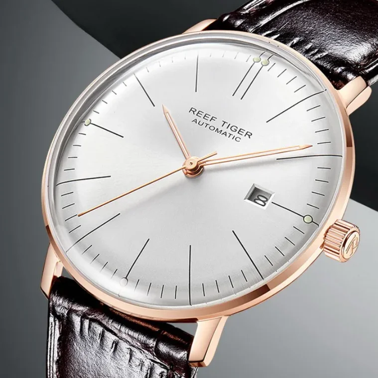 Reef Tiger Men Automatic Watch Luxury 42mm Mechanical Wristwatch Ultrathin Convex Sapphire Mirror Leather Strap Date RGA8215
Reef Tiger Men Automatic Watch Luxury 42mm Mechanical Wristwatch Ultrathin Convex Sapphire Mirror Leather Strap Date RGA8215