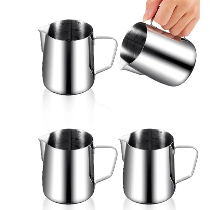 AEE8-4 Pcs Milk Frothing Pitcher Espresso Steaming Pitchers 12 Oz Stainless Steel Milk Frother Cup Milk Frother Steamer Cup
AEE8-4 Pcs Milk Frothing Pitcher Espresso Steaming Pitchers 12 Oz Stainless Steel Milk Frother Cup Milk Frother Steamer Cup