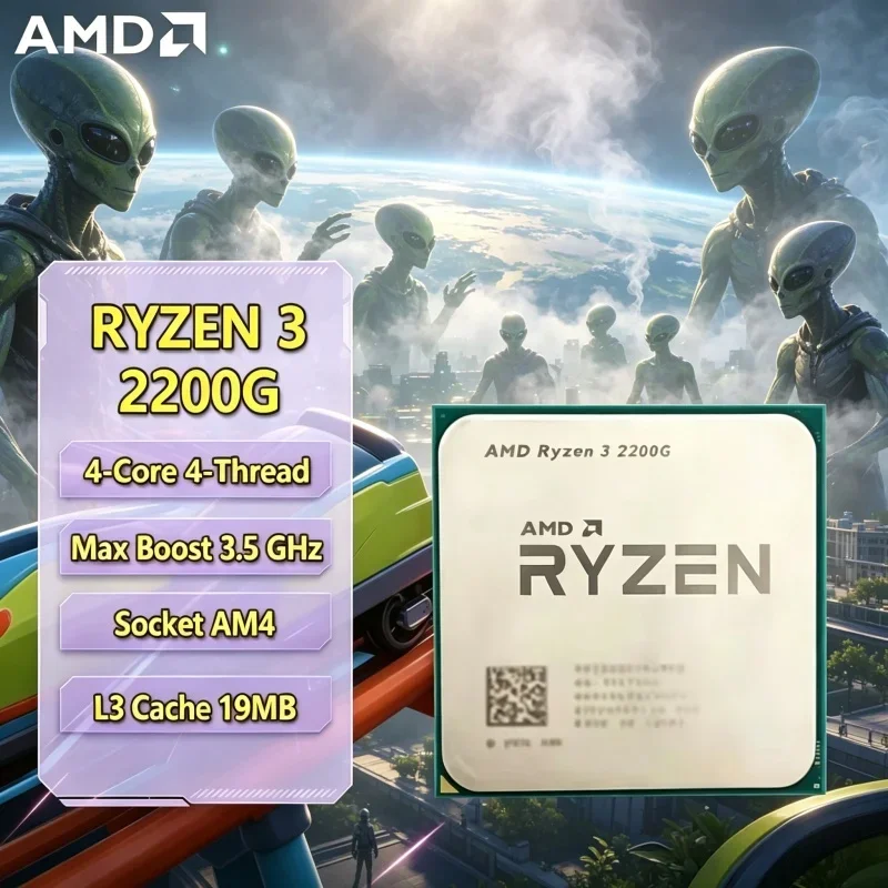 Entry Integrated Graphics AMD Ryzen 3 2200G Unlocked CPU 4-Core 4-Thread 3.5GHz AM4 Gaming Processor Without Package
Entry Integrated Graphics AMD Ryzen 3 2200G Unlocked CPU 4-Core 4-Thread 3.5GHz AM4 Gaming Processor Without Package