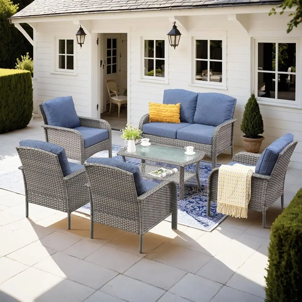 All-Weather Wicker Patio Furniture Set: Rattan Bistro Loveseat with Cushions and Metal Table for Outdoor Spaces
All-Weather Wicker Patio Furniture Set: Rattan Bistro Loveseat with Cushions and Metal Table for Outdoor Spaces