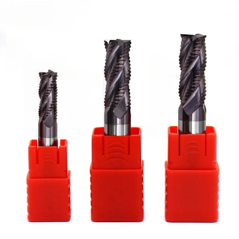 HRC55 4 flute tungsten steel hard alloy rough machining milling cutter with nano coating CNC rough machining corn milling cutter
HRC55 4 flute tungsten steel hard alloy rough machining milling cutter with nano coating CNC rough machining corn milling cutter